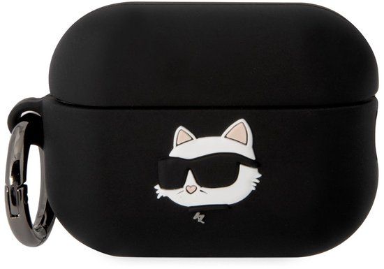 Karl Lagerfeld - Silicone Hoesje - AirPods Pro 2 - Choupette Head 3D - Zwart