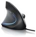 CSL Souris verticale pour gaucher, souris USB ergonomique filaire, capteur optique, résolution réglable de 1000 à 1600 dpi, câble de 1,5 mètre, convient pour PC et ordinateur portable, noir