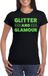 Bellatio Decorations Verkleed T-shirt dames - glitter and glamour - zwart - groen glitter - carnaval M