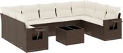 vidaXL Loungeset poly rattan bruin
