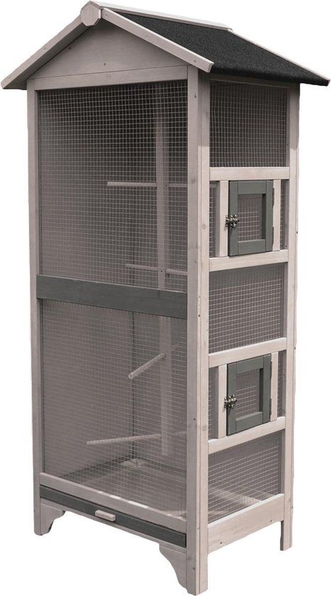 Flamingo Voliere Nevada Cottage - Vogelkooi - Taupe - 78x 57 x 157.5 cm