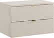 Meuble de salle de bain 80 cm, couleur cachemire beige, avec un plateau et 2 tiroirs