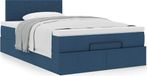 Maison Exclusive - Cadre de lit ottoman avec matelas, bleu, 120x190 cm, textile