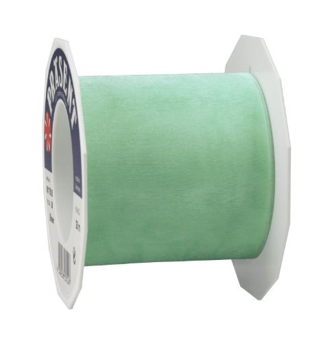 Präsent Sheer Organza lint mintgroen, 25 m cadeaulint voor het inpakken van geschenken, 72 mm breed, accessoires voor decoratie en knutselen, decoratief lint voor geschenken