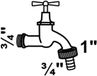 KIRCHHOFF MS robinet poignée, blanc, 3/4"BU x 1"BU x 3/4"T