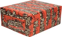 Bellatio Decorations Sinterklaas inpakpapier - 2x - cadeaupapier - print rood - 2.5 x 0.7 meter