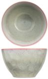 Cosy & Trendy Kom Trentino Groen & Roze - Set van 4 ø 16 cm Aardewerk
