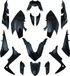 P2R Kit carénage pour Scooter Yamaha 530 T-Max 2017-2019, 15 pièces, Noir Brillant