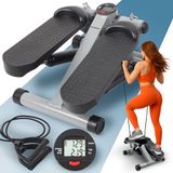 PORTENTUM Mini-stepper fitnesshuis met weerstandsbanden en lcd-display