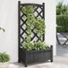 Maison Exclusive - Jardinière avec treillis, noire, 55x29,5x110 cm, en bois massif de sapin