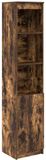 vidaXL Hoge kast 37,5x35x180 cm spaanplaat gerookt eikenkleurig