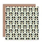 Wee Blue Coo PANDAS ABSTRACT PATTERN BLANK GREETINGS BIRTHDAY CARD ART
