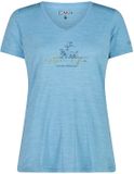 CMP Dames-T-shirt Blauw Gemeleerd V-hals Korte mouw Polyester L