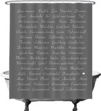 Ulticool Douchegordijn Anti Schimmel - Positieve Gedachten - 180x200cm - Grijs/Wit