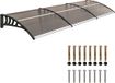 Outsunny Auvent de porte - Polycarbonate - 303x96x27cm - Brun