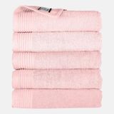 The One Towelling Badhanddoek - 70x140 cm - 5 stuks - Hotelkwaliteit - 450 g/m² - 100% Gekamd katoen - Salmon