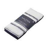 Nautica Cotton Classics 3-delige keukendoekenset, 18" x 28", navy/wit streep