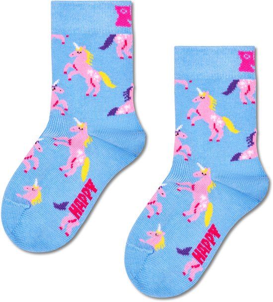 Happy Socks Kids 2-Pack Unicorn Socks Unisex Pink 12-24 maanden