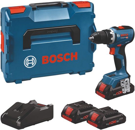 Bosch Professional Bosch GSR 18V-65 Professional accuboormachine 18 V 63 Nm (06019N3208) Brushless + 3x ProCORE-accu 4,0 Ah + oplader + L-Boxx