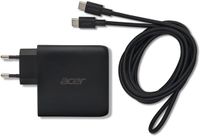 Acer 100W GaN Oplader – Snellader - Laptop Oplader - 3x USB-C – 1x USB-A – 2 meter kabel – Geschikt voor laptops, tablets en USB-C apparaten - Zwart