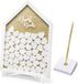 Partydeco Sp. Z O. O. Livre d'or/livre de réception avec stylo de luxe dans son support - Mariage - blanc/or - bois - 43 x 31 cm