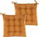 Anna's Collection Coussin de chaise matelassé - 2x - jaune ocre - 38 x 38 cm - intérieur/extérieur