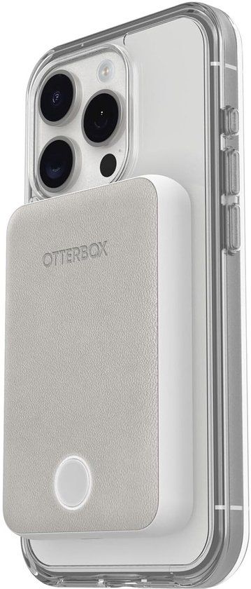 OtterBox 5.000 mAh Magnetische Draadloze Powerbank - Compatibel met MagSafe - Wit/Beige