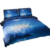 PETTI Artigiani Italiani - Dekbedovertrek voor Frans bed 200 x 200 cm, dekbedovertrek microvezel met digitale print + 1 kussensloop 50 x 80 cm - Made in Italy - sterrennacht