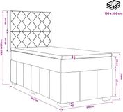 vidaXL LED Boxspringbed met Matras Blauw 100 x 200 cm Stof