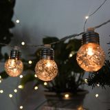 RexTech Guirlande lumineuse d'extérieur 'Diamond' - 20 lampes - env. 3 mètres de long - Lumière blanc chaud (2700K) - IP65 - 8 modes d'éclairage - Lampes en forme de diamant