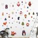 Ambiance Sticker Kerstbosdierenstickers voor kerstavond - Zelfklevende kerststickers - Feestelijke decoraties - 70x80cm