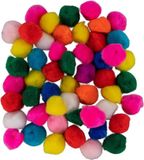 Merkloos Moebius Creativ Pompons - 100x - gekleurd - 20 mm - hobby/knutsel materialen