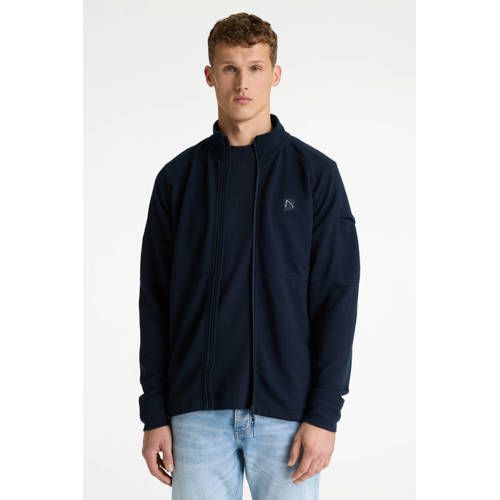 CHASIN' sweatvest met textuur donkerblauw