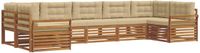 vidaXL - Hoek loungeset - 7 zitplekken - Natuurlijk en beige - Massief acacia hout