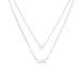 Lucardi Dames Stalen ketting met een hartje en love - Ketting - Staal - Zilverkleurig - 47 cm