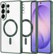 Techsuit Hoesje geschikt voor Samsung Galaxy S26 Ultra - Luxury Crystal Back Cover - Geschikt voor MagSafe - Transparant/Donkergroen