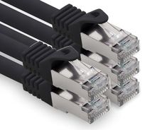 Freiwerk 0,25 m - zwart - 5 stuks CAT.7 netwerkkabel LAN Ethernet patchkabel S-FTP LSZH PIMF 10 GB s RJ45 connector Cat6a