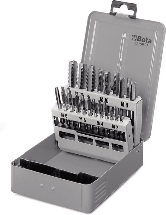Beta Set handtappen, grove spoed, metrische draad HSS (art. 431) in kistje 431/SP21