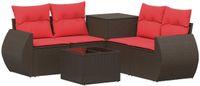 vidaXL Canapé 6 pièces Marron et Rouge 55 x 55 x 37 cm