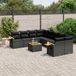 Maison Exclusive - Ensemble de meubles de jardin 9 pièces avec canapé et coussins, noir, en polyrotin