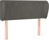 vidaXL Hoofdbord met randen 83x23x78/88 cm fluweel donkergrijs