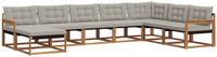 vidaXL Acacia Hout Bank Loungeset 8 Zitplaatsen Natuurlijk en Lichtgrijs