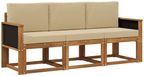 vidaXL Bankenset 3-delig Naturel Massief Acaciahout en Polyester