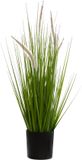 Atmosphera Siergras Kunstplant - Grasplant Sprieten - Donkergroen - H70 cm - In Pot - PVC
