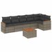 VidaXL Loungeset 7-delig avec coussins, poly rotin, gris