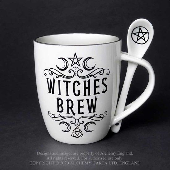 Alchemy England Witches Brew Kop wit-zwart Porselein