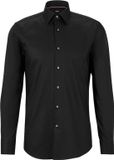 Hugo Boss BOSS Hank slim fit overhemd - popeline - zwart - Strijkvriendelijk - Boordmaat: 37
