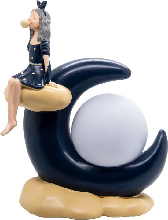 B21 Moongirl - Night Light for Baby - Moon Shape - Marine Blue/Vanilla Yellow