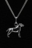 MOOYE ® - Collectie Zilveren Cane corso oren ongecoupeerd ketting hanger - klein