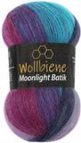 Wollbiene Moonlight Batik - Verloopgaren - 100 Gram - 550 meter - Paars/Bessen/Turquoise - 5960